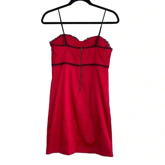 Vintage Y2K Red Black Lace Bodycon Dress - Picture 5 of 6